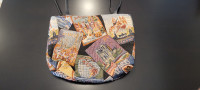 Fabric Purse with City Print and Long Straps