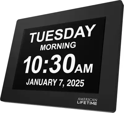 8" American Lifetime New 2025 Dementia Clock Large Digital Clock, View more