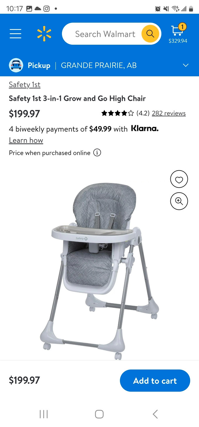 Safety 1st 3-in-1 Grow and Go High Chair in Feeding & High Chairs in Grande Prairie