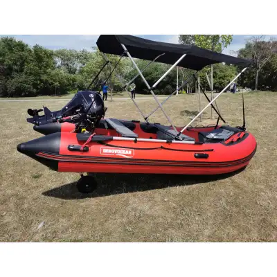 Heavy-duty German Mehler Fabric PVC • Marine Grade 5052 Aluminum Alloy Transom with Colored AkzoNobe...
