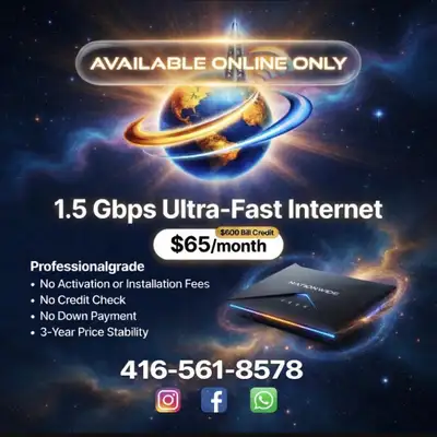 1.5 Gbps Ultra-Fast Internet, View more