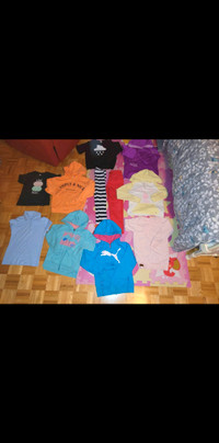 Lot 11 pieces girl clothes vetements fille 7T  - 8T hoodies
