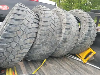 I'm selling a set of four used AMP Terrain Master M/T tires, sized at 35X12.50R20LT, perfect for you...