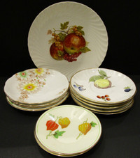 11 VINTAGE SAUCERS & A PLATE, MADE IN ENGLAND