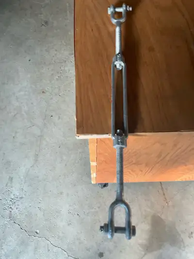 1/2 inch galvanized turnbuckle 18 inches long with shackle at each end.pickup only cash only in mill...