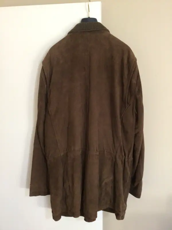 Brooks Brothers Men’s Suede Leather Car Coat/Field Jacket - XXL in Men's in Calgary - Image 3