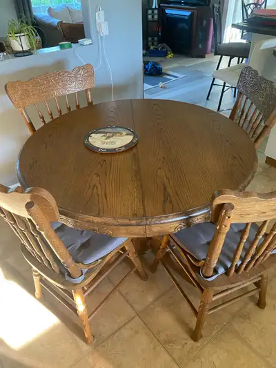 antique table and chairs, View more