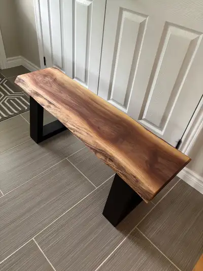 gorgeous walnut little live edge bench , View more