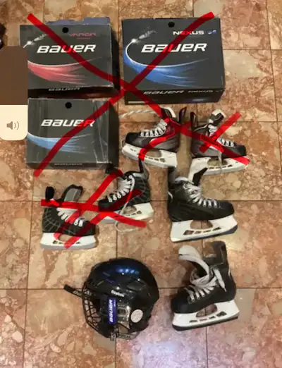 Bauer Skates and Helmet, View more