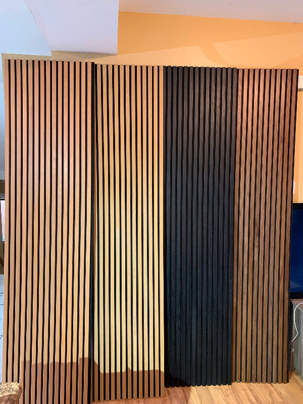 Charcoal Acoustic Wood Slat Panel - Triple-Sided Real Wood Venee in Home Décor & Accents in St. Catharines - Image 2