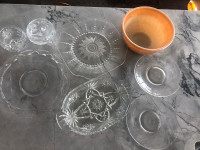 Antique vintage,lead crystal cut, glass bowls, plates, dishes