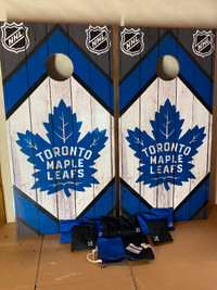 Toronto Maple Leaf Cornhole Boards and Bags