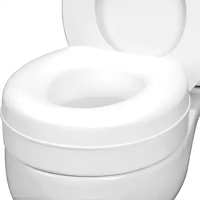 HealthSmart Toilet Seat Riser - 15x15x5 White, Slip-Resistant, E, View more