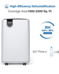 New! Yaufey 2500 Sq. Ft Home Dehumidifier for Medium to Large Ro