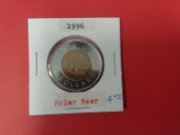 1996 Canada $2       Polar Bear coin