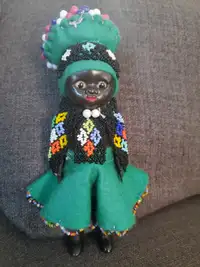 Vintage Black Beaded Doll