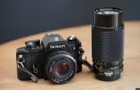 Nikon EM Film Camera + Lenses