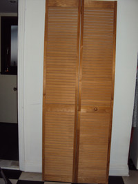 Porte pliante en pin persienne