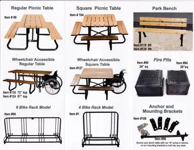 Picnic tables, View more