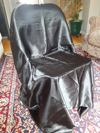 Universal chair covers (18 black, 2 white) - satin, self-tying