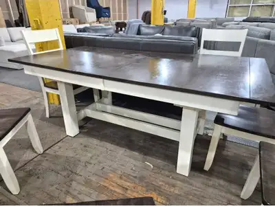 Solid Wood Dining Set 3 extension leafs, View more