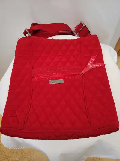 Vera Bradley Red Quilted Crossbody Hipster Bag Exterior: 100 % polyester Interior: 100% cotton Zippe...