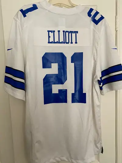 Mens Large Nike Ezekiel Elliott White Dallas Cowboys Game Jersey, View more