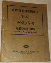 1941 FORD V8 ARMY staff Cars Service Manual