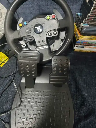thrustmaster tmx sim wheel set parts or repair., View more