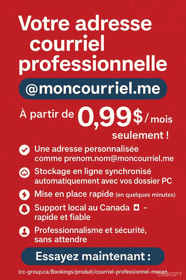 PROFESSIONAL EMAIL + ONLINE STORAGE @0.99$/month in QUEBEC63860080360451121