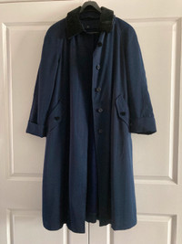 Ladies Long Winter Coat, Navy - Removable Lining  size 10 @ $30
