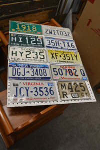 plaques d'auto des USA et du Canada