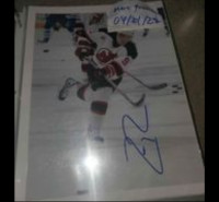 Zach Parise signed 8x10 pictures Devils Avalanche Hockey