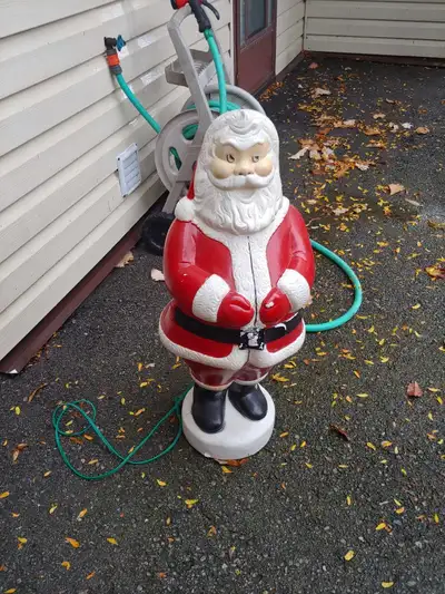 Vintage SANTA Blow mold - Heavy Hard Plastic Plugs in to light up from inside About 33" high Check P...