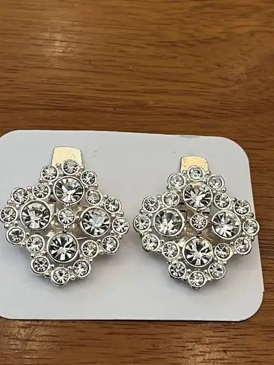 Vintage shoe clips rhinestones in silver tone $10.00, View more