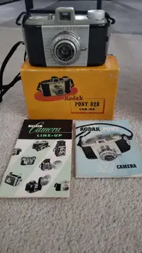 Vintage Kodak Pony 828 And Flash In Original Boxes With Manuals
