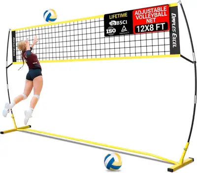 New - Portable Volleyball Net - Outdoor 12X8 FT Adjustable, View more