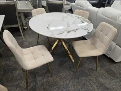 Modern Round Marble Dining Set, View more