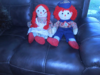 Dolls,Raggedy Ann and Andy,handmade 1971, 24 in.