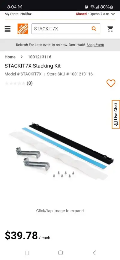 stacking kit for Electrolux front load laundry , View more