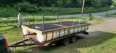 16 foot pontoon boat / floating dock / party barge...brand new, never used... possibility to come wi...