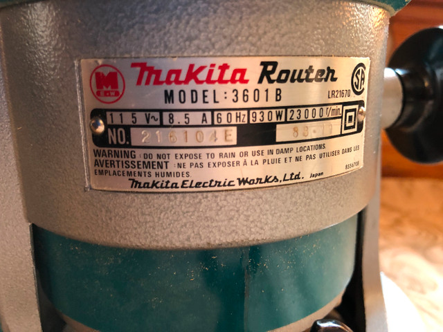 MAKITA 3601B ROUTER / DÉFONCEUSE et FERS À TOUPIE dans Outils électriques  à Longueuil/Rive Sud - Image 4