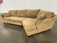 Like new suede sectional with pullout bed! I can deliver 