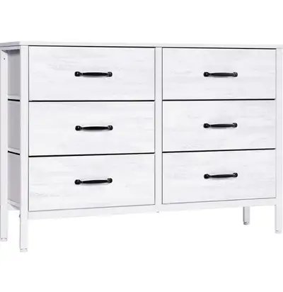 Dresser for Bedroom with 6 Drawers, White Storage Cabinet for Cl, View more