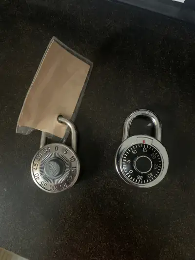 Two combination padlocks Good for school locker, gym locker, bike lock or to secure a shed or a fenc...