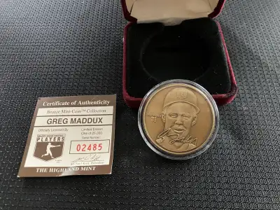 Highland Mint 31 Greg Maddux Bronze coin medallion Atlanta, View more