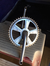 vintage Schwinn 6.5" cranks and sprocket 46 tooth & bearings