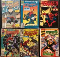 6 Spider-Man Comics + 1 Spiderwomam comic