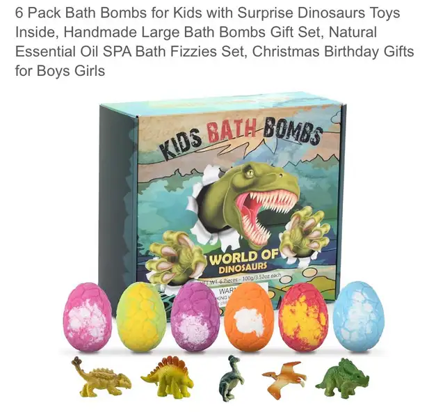 Brand New 6 Pack Bath Bombs with Surprise Dinosaurs in Toys & Games in Oshawa / Durham Region - Image 2