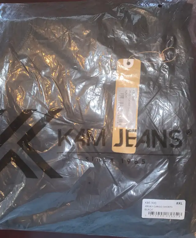 NEW KAM Men’s  Jersey Cargo shorts black Size 8XL in Men's in Oshawa / Durham Region - Image 4